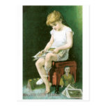Niagara Corn Starch Girl Reading Postcards