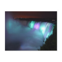 Niagara Falls Canada Night Purple Aqua Postcard