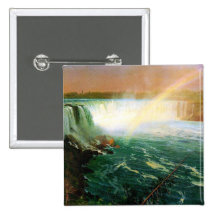Niagara falls painting art artist Albert Bierstadt Buttons