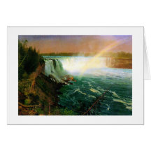 Niagara falls painting art artist Albert Bierstadt Card
