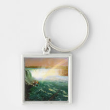 Niagara falls painting art artist Albert Bierstadt Key Chain