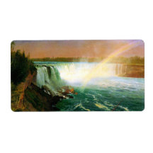 Niagara falls painting art artist Albert Bierstadt Custom Shipping Label