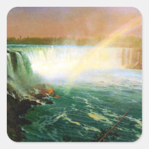 Niagara falls painting art artist Albert Bierstadt Square Stickers
