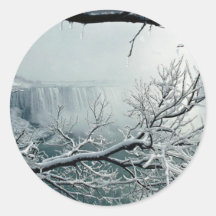 Niagara Falls winter, Ontario, Canada Round Sticker