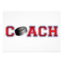 Nice Coach Hockey Insignia Custom Invites