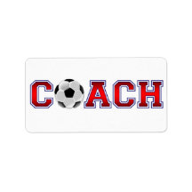 Nice Coach Soccer Insignia Personalized Address Labels