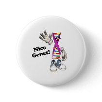 Nice Genes Funny DNA Button