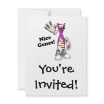 Nice Genes Funny DNA Strip Character Personalized Invitation