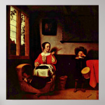Nicolaes Maas - The naughty drummer Poster