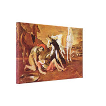 Nicolas Poussin - Tancred and Herminia Stretched Canvas Print