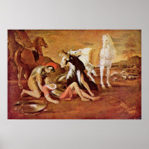 Nicolas Poussin - Tancred and Herminia Print