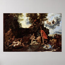 Nicolas Poussin - The birth of Baccus Posters