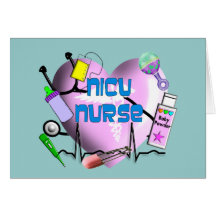 NICU Nurse Pink Heart Design Gifts Cards