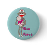 NICU Nurse Sock Monkey & Baby Design Gifts buttons