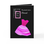 NIECE - Be My Flower Girl with PINK Dress Card