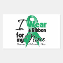 Nièce - Cancer de foie Ribbon.png Sticker Rectangulaire