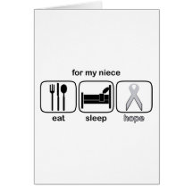 Niece Eat Sleep Hope - Lung Cancer Greeting Card