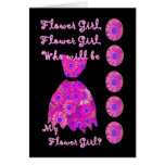 NIECE Flower Girl Invitation MAGENTA Dress Cards