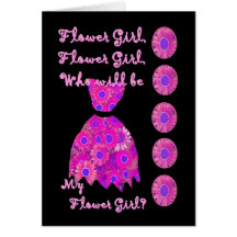 NIECE Flower Girl Invitation MAGENTA Dress Cards