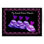 NIECE - Flower Girl Invitation - PURPLE Gowns Greeting Card