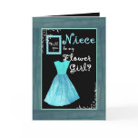NIECE Flower Girl Invitation TURQUOISE BLUE Dress Greeting Card