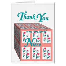 NIECE Flower Girl - THANK YOU with Heart Flowers Cards