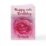NIECE - Happy xxth Birthday - Pink Rose Cards