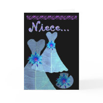 NIECE - Junior Bridesmaid Invitation BLUE Gown