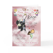 Niece Nurse's Day cute little baby and cute nurse Greeting Card