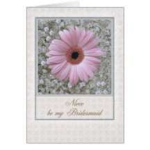 Nièce - soyez ma carte de demoiselle d'honneur