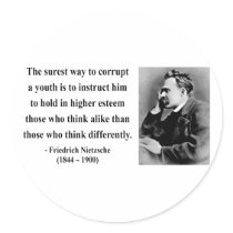 Nietzsche Quote 2b Round Sticker