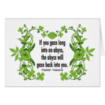 Nietzsche Quote If You Gaze Long into an Abyss Greeting Card