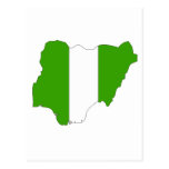 Nigeria flag map post cards