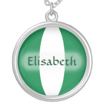 Nigeria Flag + Name Necklace