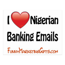 Nigerian Banking Email Humour Post Card