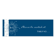 Night Blue Rosette Wedding Table Place Card Business Cards