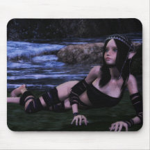 Night By the Waterfall Mouse Pads