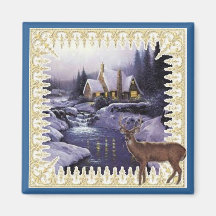 Night Deer Fridge Magnets