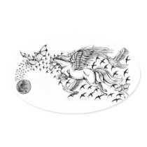 Night Flight - Unicorn & Bird Sticker