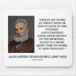 Night Is A More Quiet Time To Work It Aids Thought mousepads