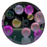 Night Jewels – Abstract Magenta & Black Brilliance Wall Clock