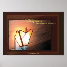 Night Lamp Candlelight Classic Wall Art Print ポスター