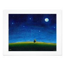 Night landscape art The Stars Are Calling, Colin Announcement