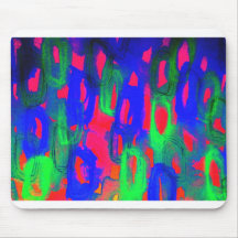 NIGHT LIFE Bold Neon Abstract Watercolor Painting Mousepads