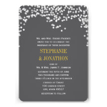 Night Lights Star Lights Yellow Grey Weddings Custom Invite