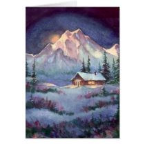 NIGHT LOG CABIN by SHARON SHARPE Card