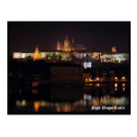Night Prague Castle Postcard