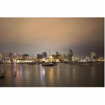 Night San Diego Sailboats Skyline Acrylic Cut Out