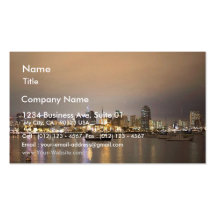Night San Diego Sailboats Skyline Business Card
