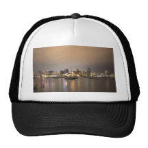 Night San Diego Sailboats Skyline Hat